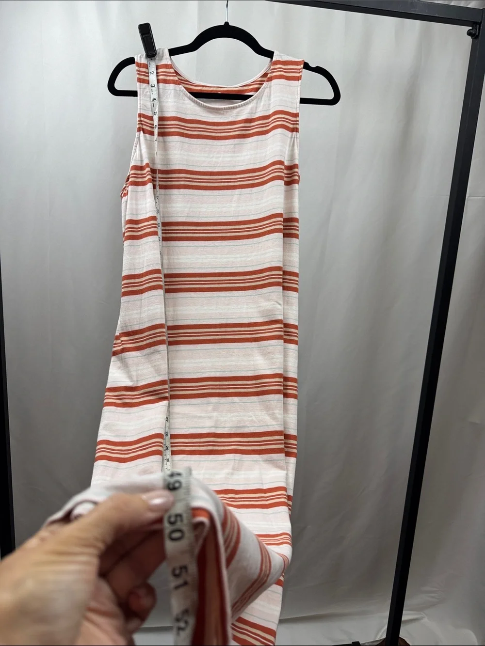 SO Striped Sleeveless Maxi Dress 100% Cotton Coral White Size XL